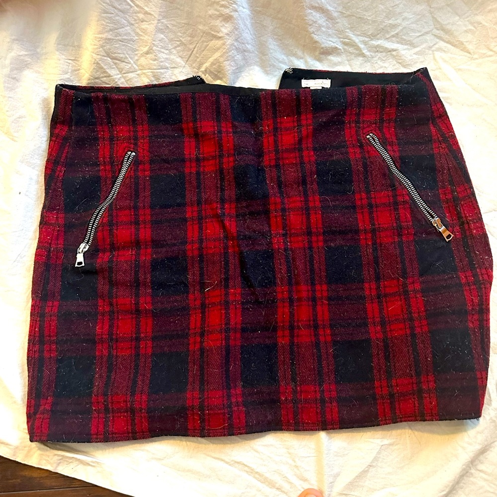 Gap Red Plaid Skirt